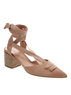 Schutz Feba Pointy Toe Jute Wrapped Tie Pumps